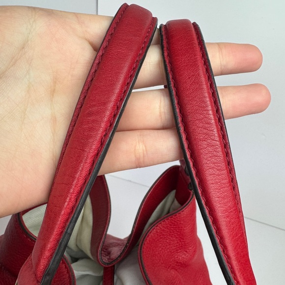 Gucci Red Soho Pebbled Leather Hobo with Tassel - Picture 9 of 15